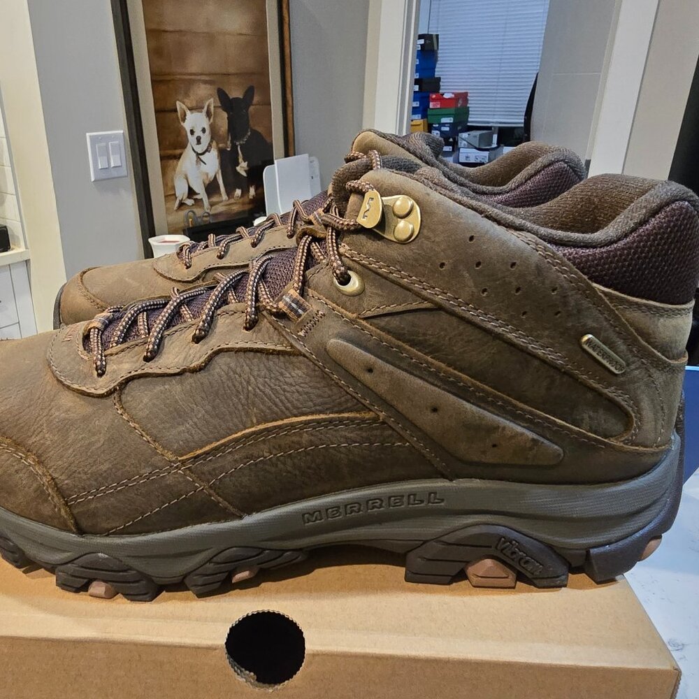 Merrell Men's Moab Adventure 3 Mid Wp Hiking Boot WIDE J003821W SZ 10 EARTH NEW